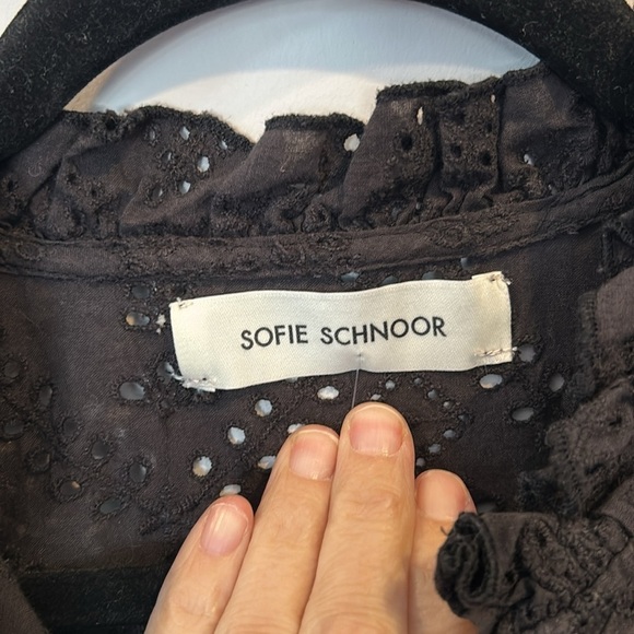 Sofie Schnoor Eyelet Lace Women's Top Black - Picture 5 of 12